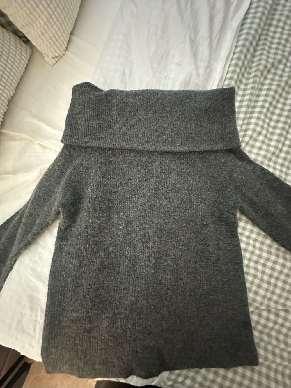 H&M Dark Gray Off-the-Shoulder Knit Sweater